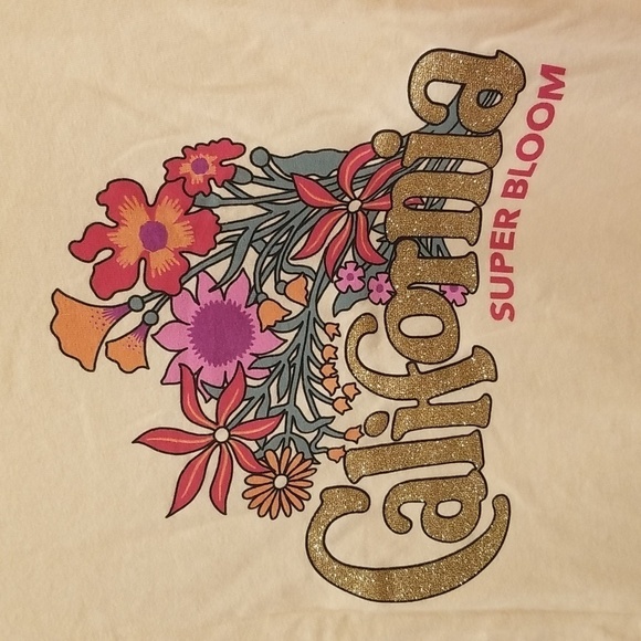 💕MOTHER💕 Itty Bitty Tee ~ California Super Bloom Graphic Tee XS NWOT - Picture 9 of 13